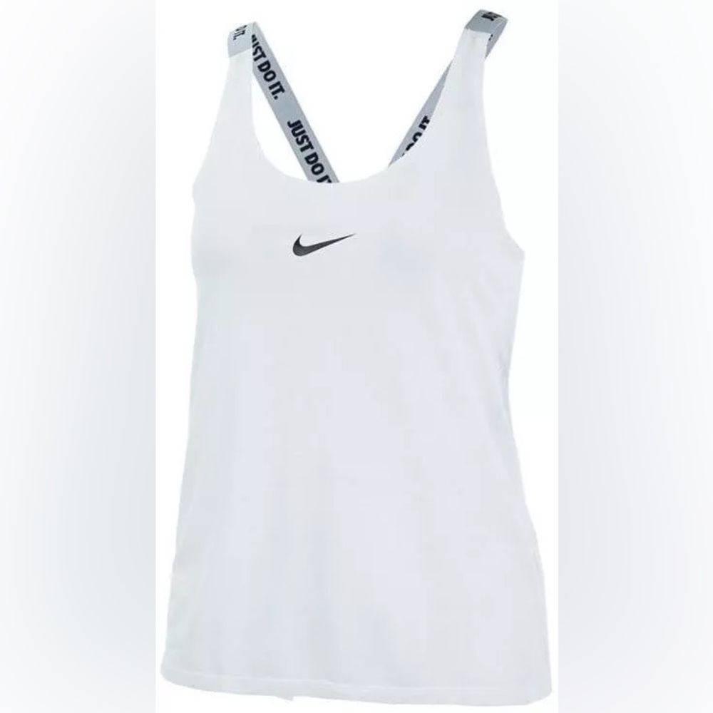 NIKE. Women's Tank Top. White with Black Accents. Size M.